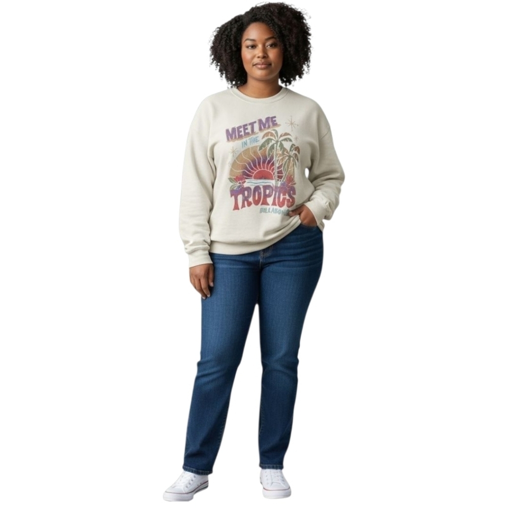 BILLABONG Oversized New Thick & Warm fleece Meet me in tropics sweatshirt XL-2X